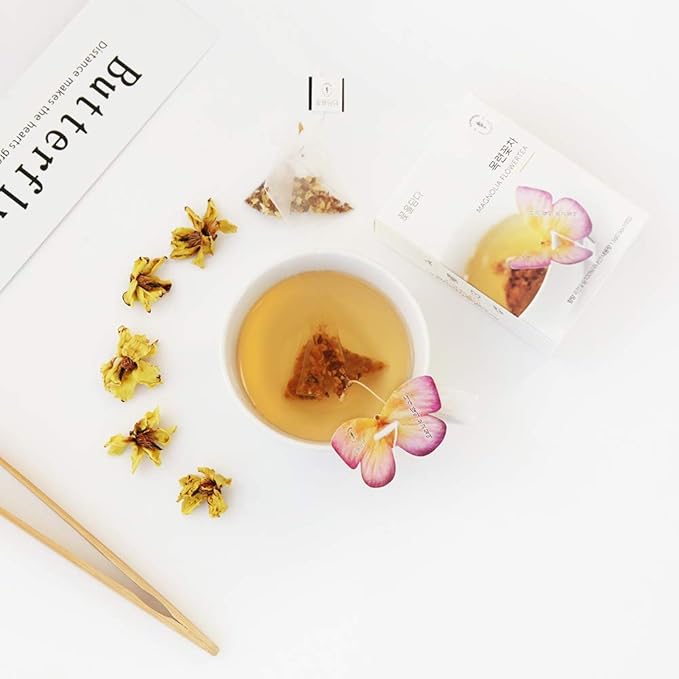 KKOKDAM Korean Tea Gift Set – 6 Flavor Butterfly Tea Bag Sampler – Elegant Box for Tea Lovers - Unique Christmas Gift