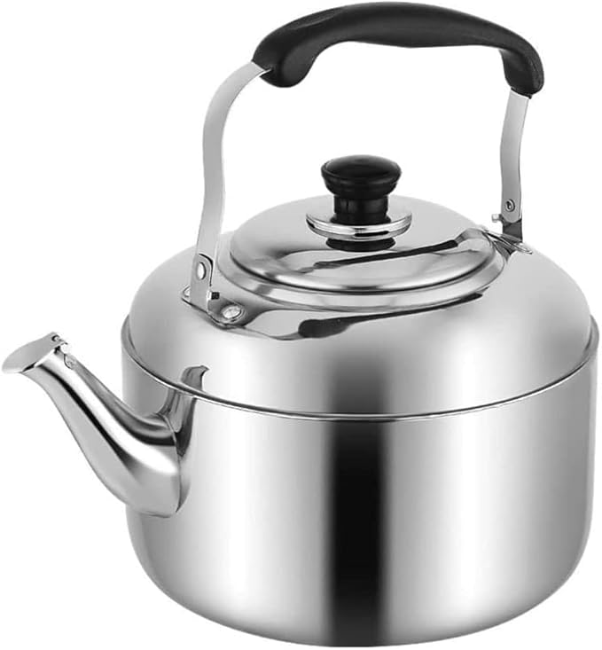 ERINGOGO Stainless Steel Whistling Tea Kettle Large Capacity Stove Top Kettle Compatible with Induction and Gas Stoves Comfortable Handle for Boiling Water and Brewing Coffee Tea