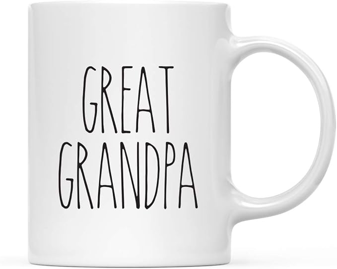 Andaz Press Simple Rustic Farmhouse Kitchen Decor 11oz. Ceramic Coffee Tea Mug Gift, Great Grandpa, 1-Pack, Birthday Christmas Gift Ideas for Family, Friends