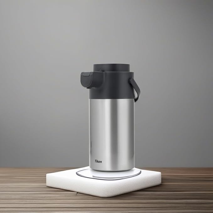 Tiken Airpot Coffee Dispenser with Pump - Coffee Carafes for Keeping Hot - Beverage Dispenser - 135oz/4L Thermal Coffee Carafe for Hot Liquids - Stainless Steel Insulated Coffee Thermos Carafe