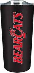 Campus Colors NCAA Stainless Steel Tumbler perfect for Gameday - 18 oz - Double Walled - Keeps Drinks Perfectly Insulated (Cincinnati Bearcats - Black)