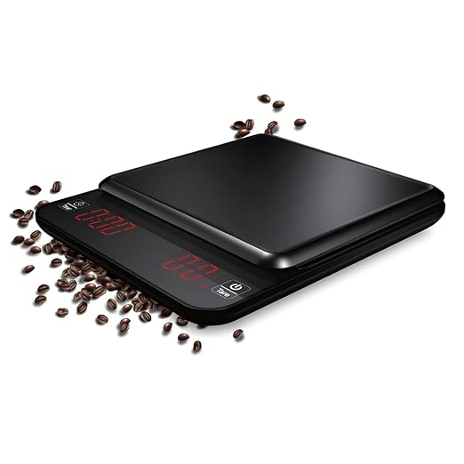 Portable Mini Digital Coffee Scale Electronic Kitchen Scale with Timer Function and Led red Letter high Clear Display Screen,3.0Kg Max D0.1g Dual Power Dry Battery or Rechargeable.Black