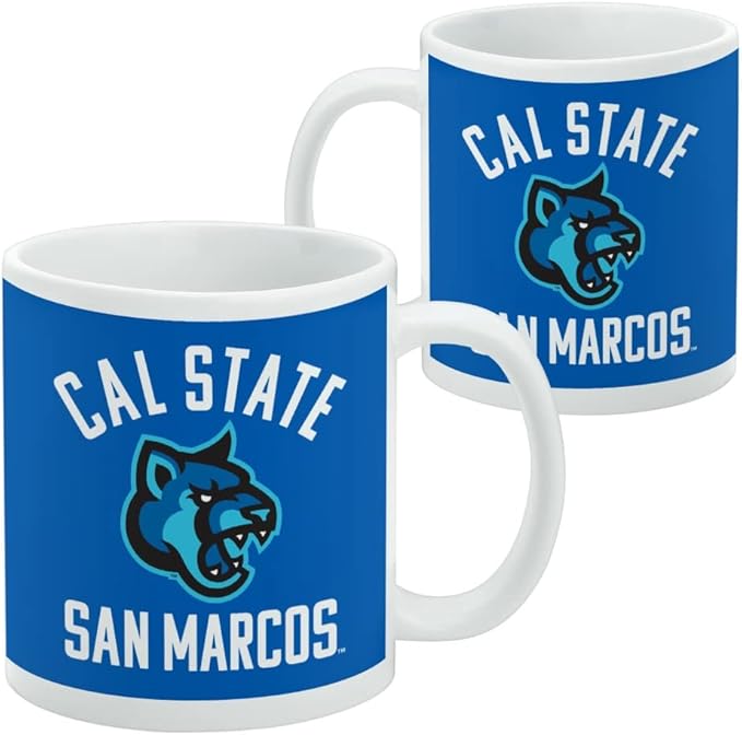 California State University San Marcos Cougars Logo Ceramic Coffee Mug, Novelty Gift Mugs for Coffee, Tea and Hot Drinks, 11oz, White
