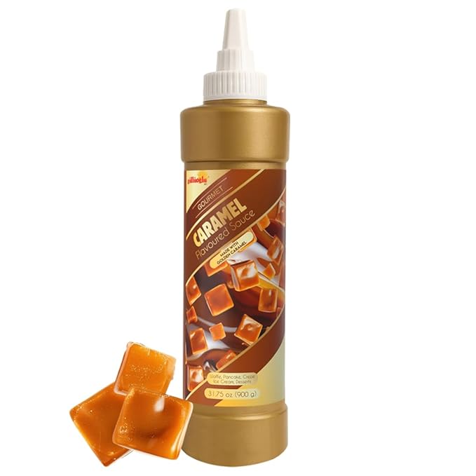 Gulluoglu Topping Sauce – Caramel Dessert Sauce, 10.14 fl oz 300g | Squueze Bottle | Perfect for Ice Cream, Cakes & Coffee, Topping (3 pack, Caramel)