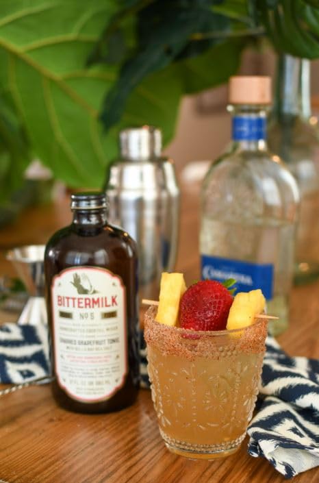 Bittermilk No.5 Charred Grapefruit Tonic with Bulls Bay Sea Salt – All Natural Handcrafted Cocktail Mixer – Margarita Mix, Cocktail Mixer