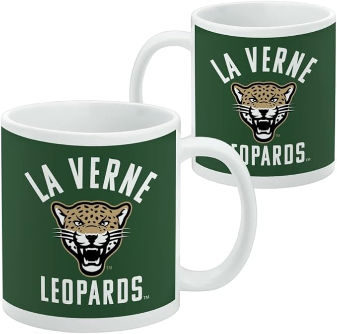 University of La Verne Leopards Logo Ceramic Coffee Mug, Novelty Gift Mugs for Coffee, Tea and Hot Drinks, 11oz, White
