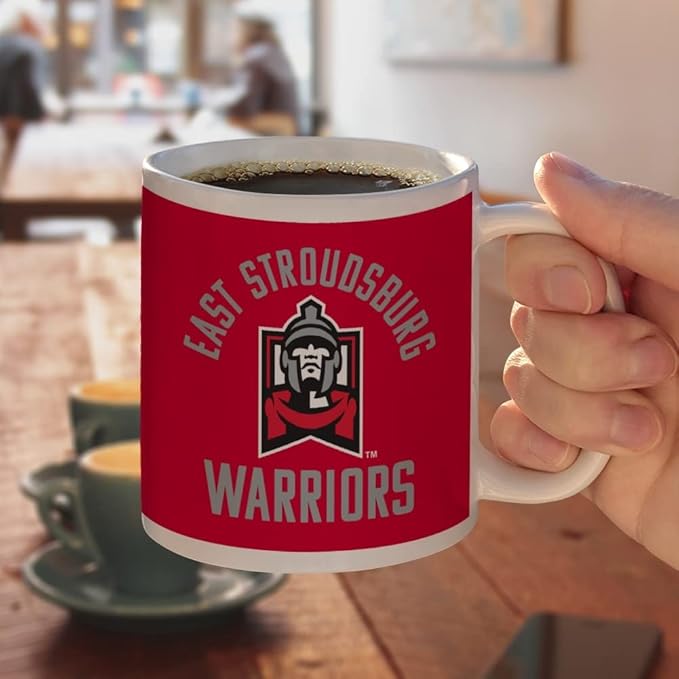 East Stroudsburg University of Pennsylvania Warriors Logo Ceramic Coffee Mug, Novelty Gift Mugs for Coffee, Tea and Hot Drinks, 11oz, White