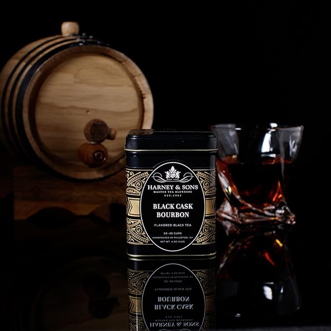 Harney & Sons Black Cask loose tea in tin, Bourbon, 4 Oz