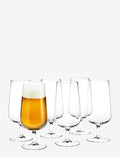 Holmegaard Bouquet Beer Glass, Clear, 3.4" D x 7.3" H, 17.9 oz, Set of 6, Designed by Peter Svarrer, Gift Box Included