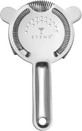 Cocktail Strainer for Drinks, Bar Strainers for Bartending, Martini Strainer for Boston Shaker Mixing Glass, Bartender Hawthorne Strainer w/Removable Spring– Stainless Steel, Silver