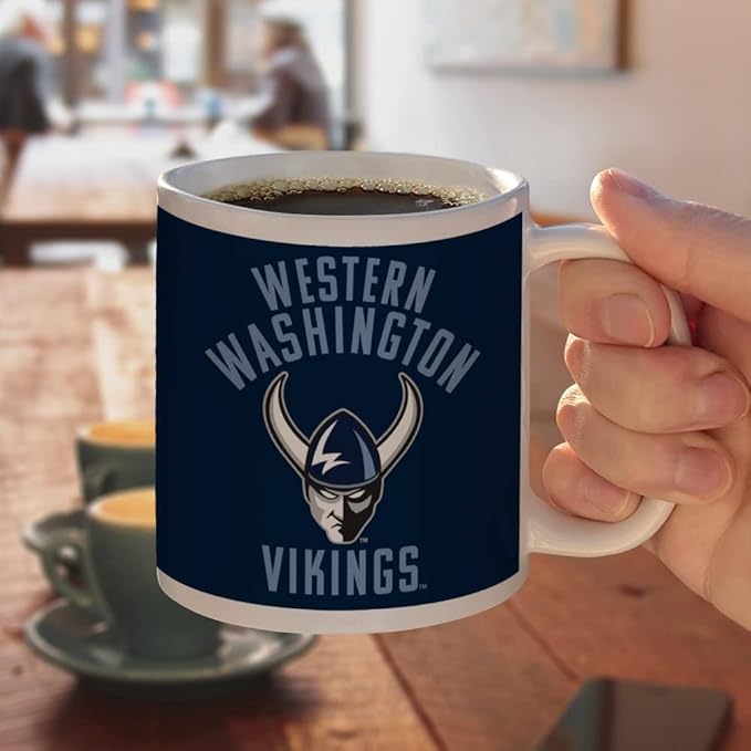 Western Washington University Vikings Logo Ceramic Coffee Mug, Novelty Gift Mugs for Coffee, Tea and Hot Drinks, 11oz, White