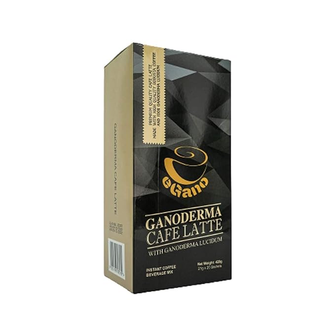 2 Boxes eGano Premium Ganoderma Cafe Latte Instant Coffee With Ganoderma Lucidum Extract (21g x 20 Sachets/Box)