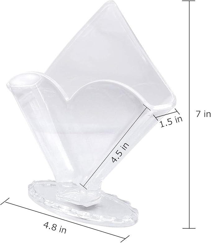 Cocktail Napkin Holder 2 Pack, Acrylic Clear Coffee Filter Holder, Modern Design, Decorative Caddy Holder for Tables and Kitchen Decor