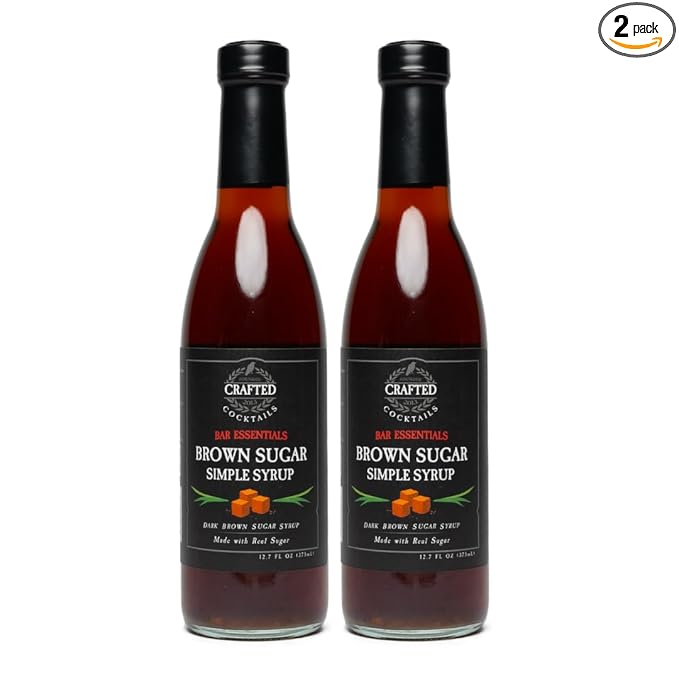 Crafted Cocktails Brown Sugar Simple Syrup | 2 Pack | 12.7 oz Each | Perfect for Coffees, Brown Spirit Cocktails, & More | Made with Premium Ingredients | Made with Real Brown Sugar