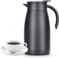 34 Oz Thermal Carafe, Insulated Stainless Steel Coffee Carafes for Keeping Hot Coffee & Tea for 12 hrs and Cold for 24 hrs, 1L/Black