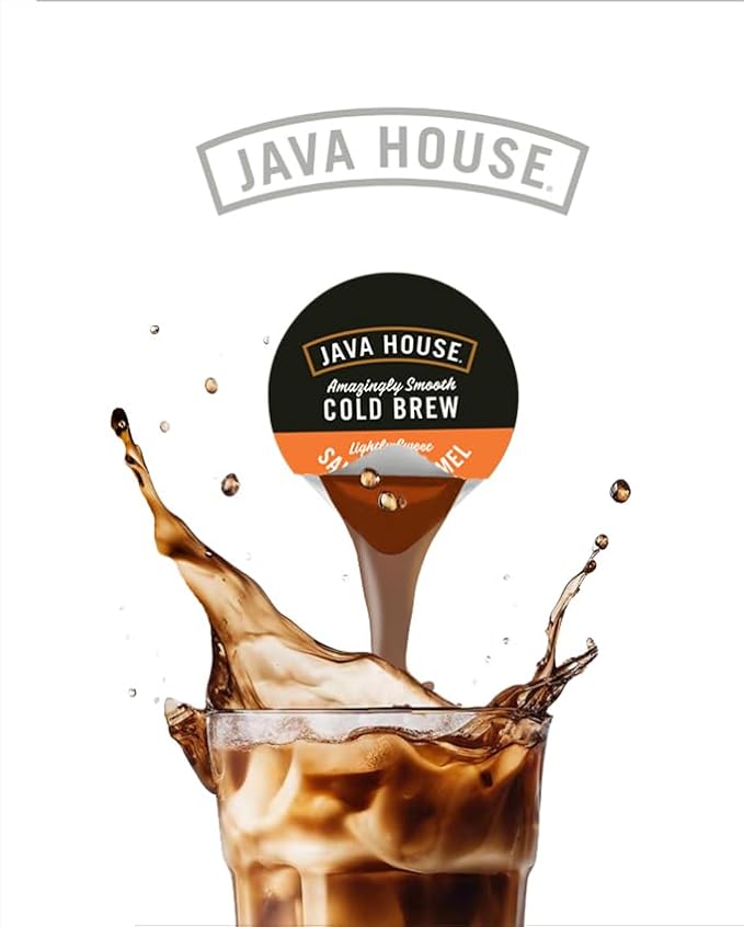 Java House Cold Brew Coffee Concentrate Single Serve Liquid Pods, Peel and Pour, 1 Count (Pack of 12), Salted Caramel Lightly Sweet