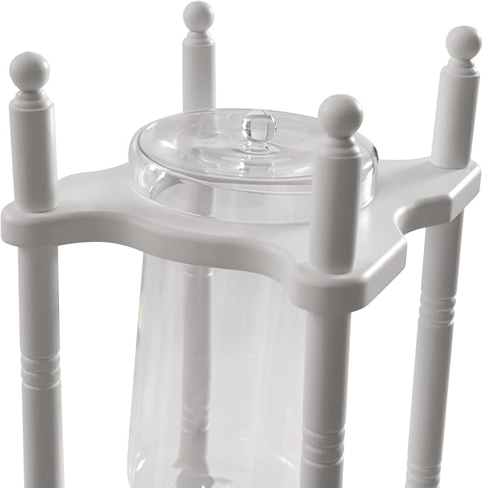 Ice Drip Coffee Maker Cold Brew Coffee Tower 67.6oz 25 Cups Slow Drip Japanese Cold Brew Maker (White)