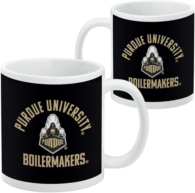 Purdue Boilermakers Ceramic Coffee Mug, Novelty Gift Mugs for Coffee, Tea and Hot Drinks, 11oz, White