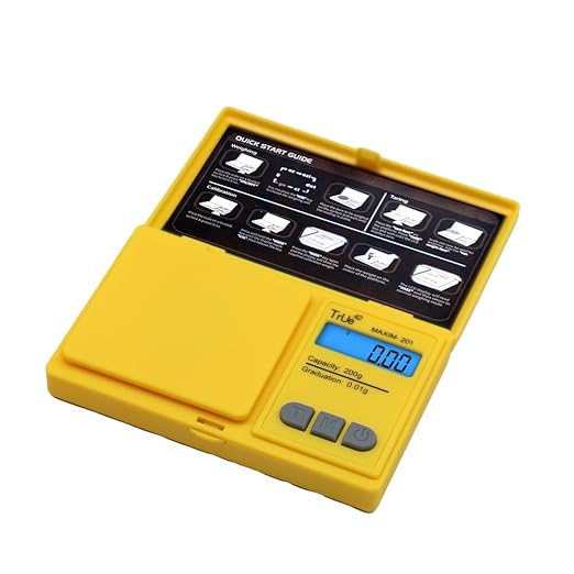 True 42 Maxim 201 Special Edition 200gx0.01g Precision Gram Scale for Jewelry/Food/Medicine Pocket Scale, Paisley 200g 0.01g (Yellow Snoop)