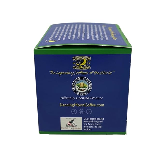 Dancing Moon Jamaica Blue Mountain® Half Caff Blend, 12 Single Serve Coffee Pods