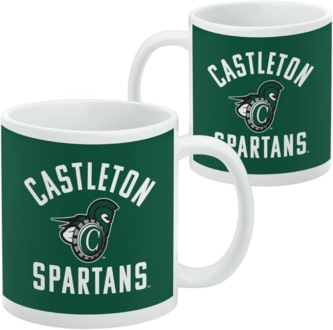 Castleton University Spartans Logo Ceramic Coffee Mug, Novelty Gift Mugs for Coffee, Tea and Hot Drinks, 11oz, White