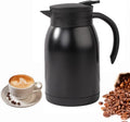 Thermal Coffee Carafe Tea Pot Stainless Steel, Double Wall Vacuum Insulated | Cool Touch Handle | Hot & Cold Retention | Non-Slip Silicone Base | BPA Free, 27OZ /800ML (Black)