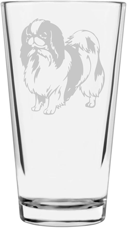 Japanese Chin Custom Personalized Dog Themed Etched All Purpose 16oz Pint Glass