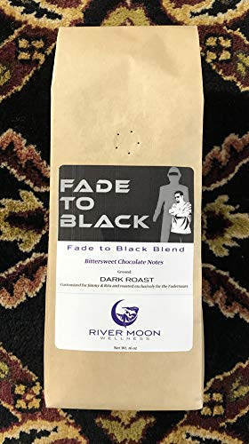 River Moon Coffee, Fade to Black Ground Coffee, Dark Roast, 16 Ounces, Extra Dark, Low Acidity, Non-GMO, Direct Trade, Fadernauts Blend