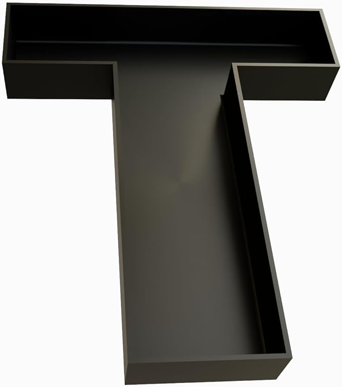 Hard Plastic Reusable Fillable Letters Numbers Serving Trays for Party Decoration (T, Black)