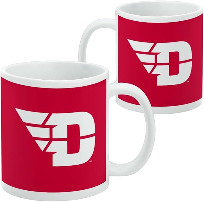 University of Dayton Flyers Logo Ceramic Coffee Mug, Novelty Gift Mugs for Coffee, Tea and Hot Drinks, 11oz, White