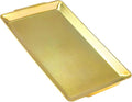15.8" x 9.5" Large Serving Platters, Stainless Steel Heavy-Duty Large Serving Trays, Gold Rectangular Plates for Food, Fruit, Party, Wedding, Christmas, Chip and Scratch Resistant