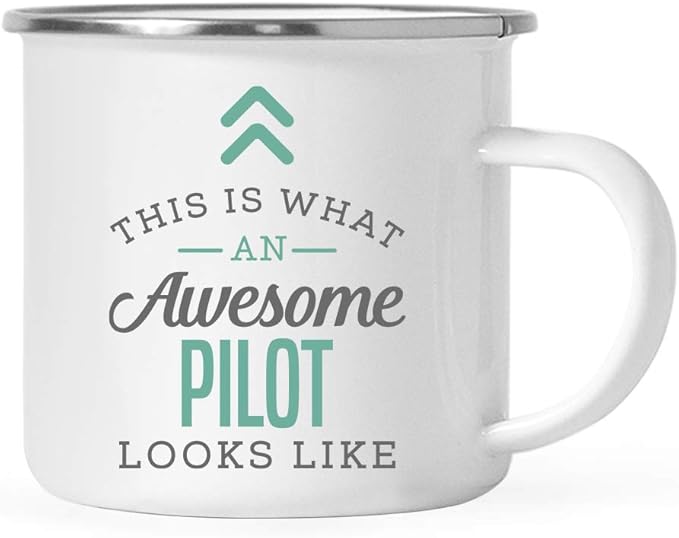 Andaz Press 11oz. Stainless Steel Campfire Coffee Mug Gift, This is What an Awesome Pilot Looks Like, 1-Pack, Birthday Gift Ideas Coworker Him Her, Includes Gift Box