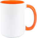 Ceramic 15oz Sublimation Coffee Mug, Orange, Case of 12