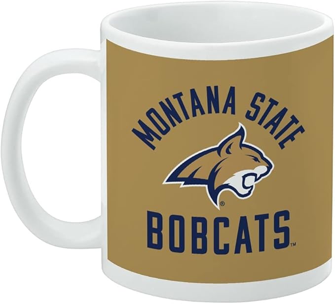Montana State University Bobcats Ceramic Coffee Mug, Novelty Gift Mugs for Coffee, Tea and Hot Drinks, 11oz, White