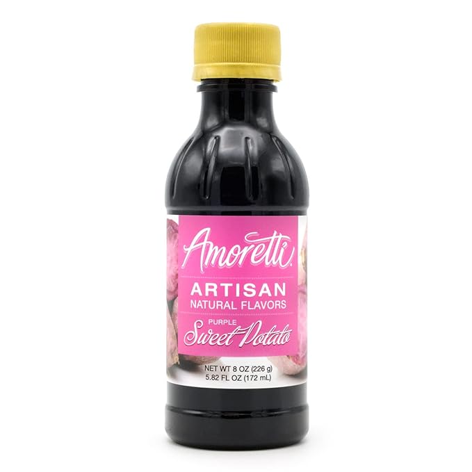 Amoretti - Natural Purple Sweet Potato Artisan Flavor Paste, 8 oz, Perfect For Ice Cream, Beverages, Cakes, and more, Concentrated, Preservative Free, Vegan, Gluten Free, No Artificial Sweeteners