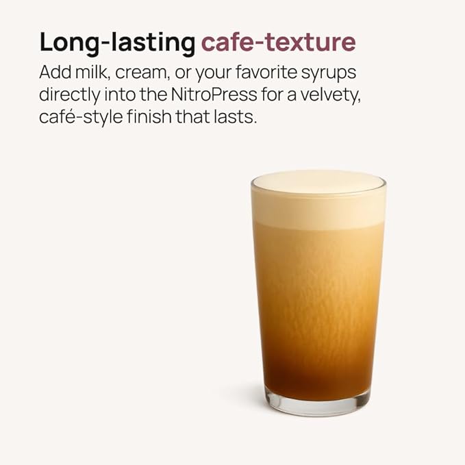 NitroPress DS – Electric Nitro Cold Brew Coffee & Cocktail Maker | Air-Powered Nitrogen Infuser for Smooth Nitro Drinks, Cocktails, Cold Brew & Tea at Home | No Gas Cartridges | Stainless Steel Design