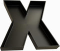 Hard Plastic Reusable Fillable Letters Numbers Serving Trays for Party Decoration (X, Black)