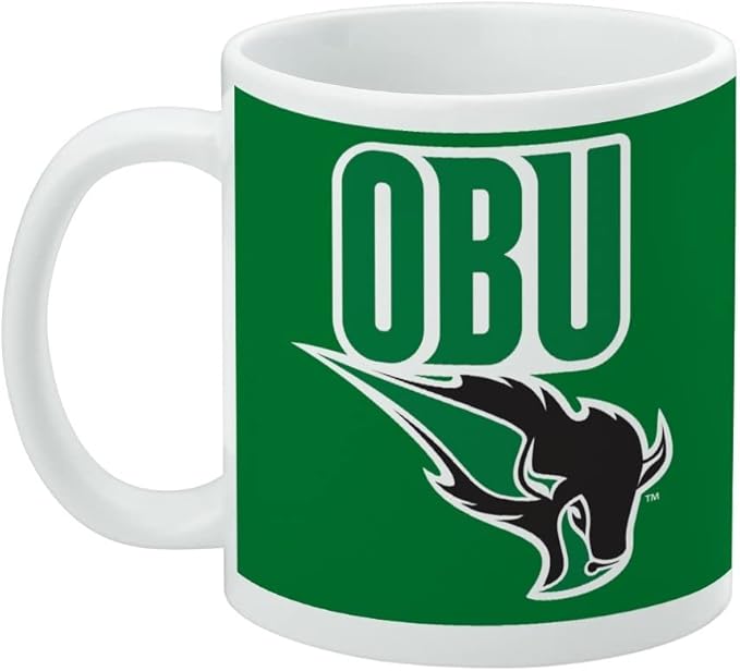Oklahoma Baptist University Bison Logo Ceramic Coffee Mug, Novelty Gift Mugs for Coffee, Tea and Hot Drinks, 11oz, White