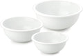 3-Piece Poecelain Mixing Bowls Set For Prepping, Serving, Gift,Baking and Cooking, Preheated Oven, Microwave, and Freezer, Dishwasher Safe (Pure White)