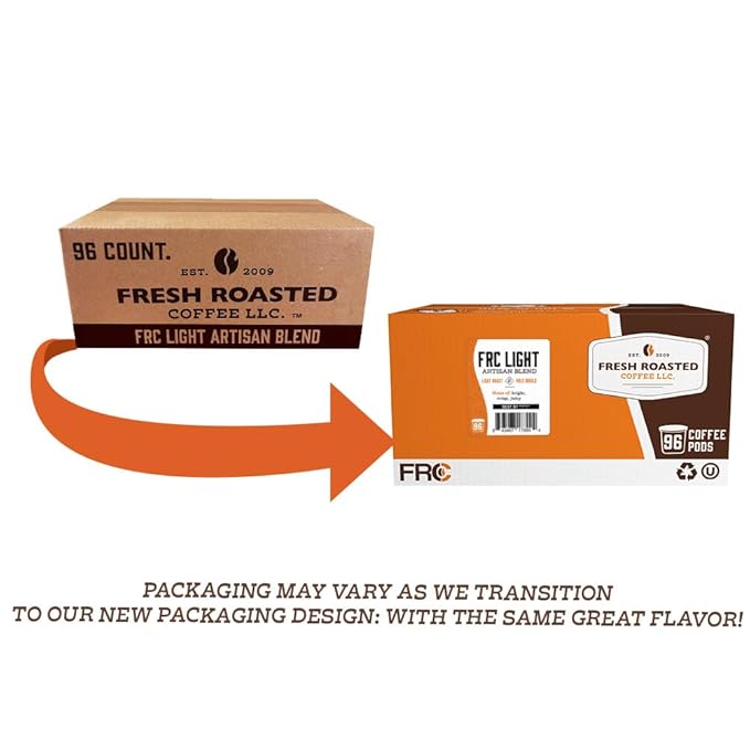 Fresh Roasted Coffee, Breakfast Blend, Light Roast, 96 Pods for K Cup Brewers
