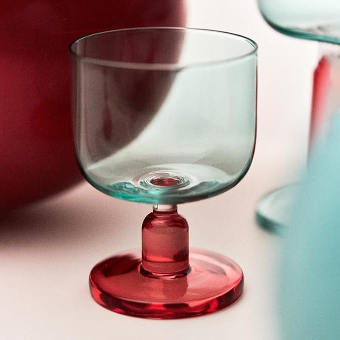 MU16 Jelly Collection short wine glass Crystal Wine Glasses, 11.2 oz – Lead-Free Drinking Glasses for Easter, Parties, Weddings, and Anniversaries Azure Raspberry