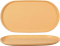 uxcell 2Pcs Fast Food Serving Trays, 12x6.6 Oval Reusable Restaurant Serving Trays for Kitchen Restaurant Coffee Fruit Burger Lunch Dessert, Cream Yellow