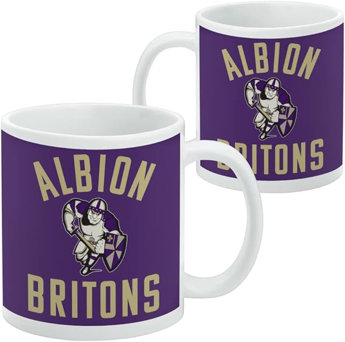 Albion College Britons Logo Ceramic Coffee Mug, Novelty Gift Mugs for Coffee, Tea and Hot Drinks, 11oz, White