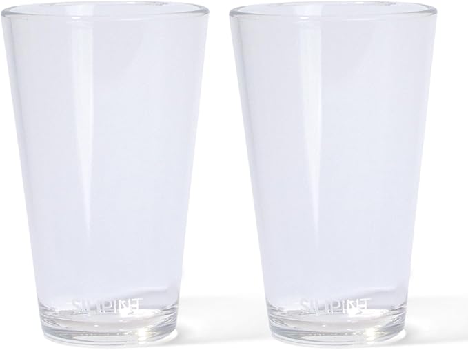 Silipint 2-Pack 16oz Silicone Pint Glass – Unbreakable, BPA-Free, Reusable Silicone Drinking Cup – Microwave & Freezer Safe – Stemless Glass for Coffee, Smoothies (Crystal Clear)
