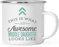 Andaz Press 11oz. Stainless Steel Campfire Coffee Mug, Awesome Middle Daughter Mug, Birthday Gift Idea, Includes Gift Box