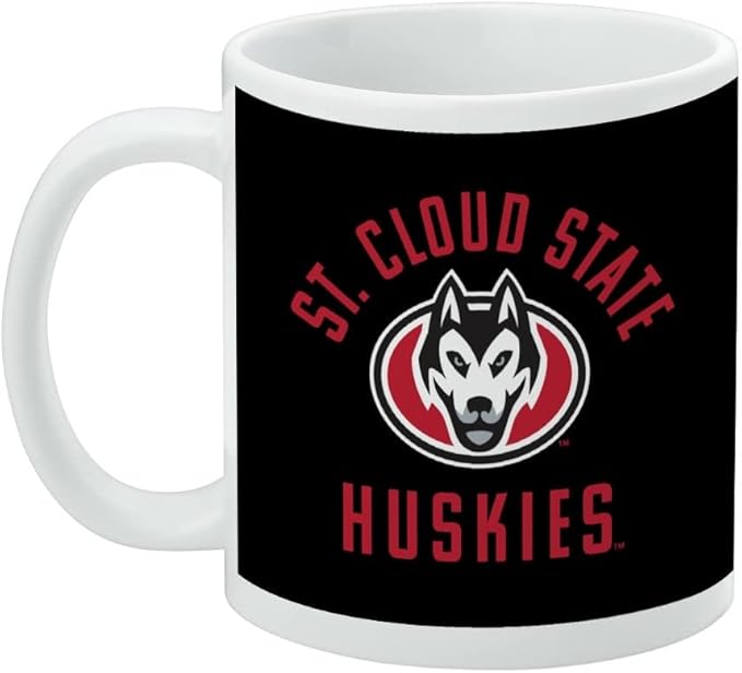 St. Cloud State University Huskies Logo Ceramic Coffee Mug, Novelty Gift Mugs for Coffee, Tea and Hot Drinks, 11oz, White