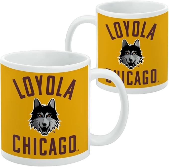 Loyola University Chicago Ramblers Ceramic Coffee Mug, Novelty Gift Mugs for Coffee, Tea and Hot Drinks, 11oz, White