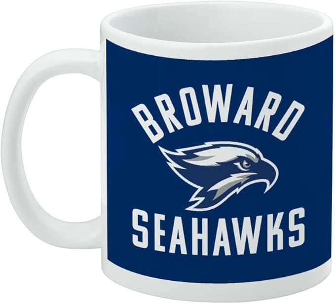 Broward College Seahawks Logo Ceramic Coffee Mug, Novelty Gift Mugs for Coffee, Tea and Hot Drinks, 11oz, White