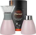 asobu Insulated Pour Over Coffee Maker (32 oz.) Double-Wall Vacuum, Stainless-Steel Filter and Take on the Go Carafe (Powdered Pink)