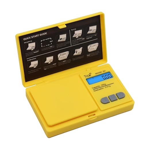 True 42 Maxim 201 Special Edition 200gx0.01g Precision Gram Scale for Jewelry/Food/Medicine Pocket Scale, Paisley 200g 0.01g (Yellow Snoop)